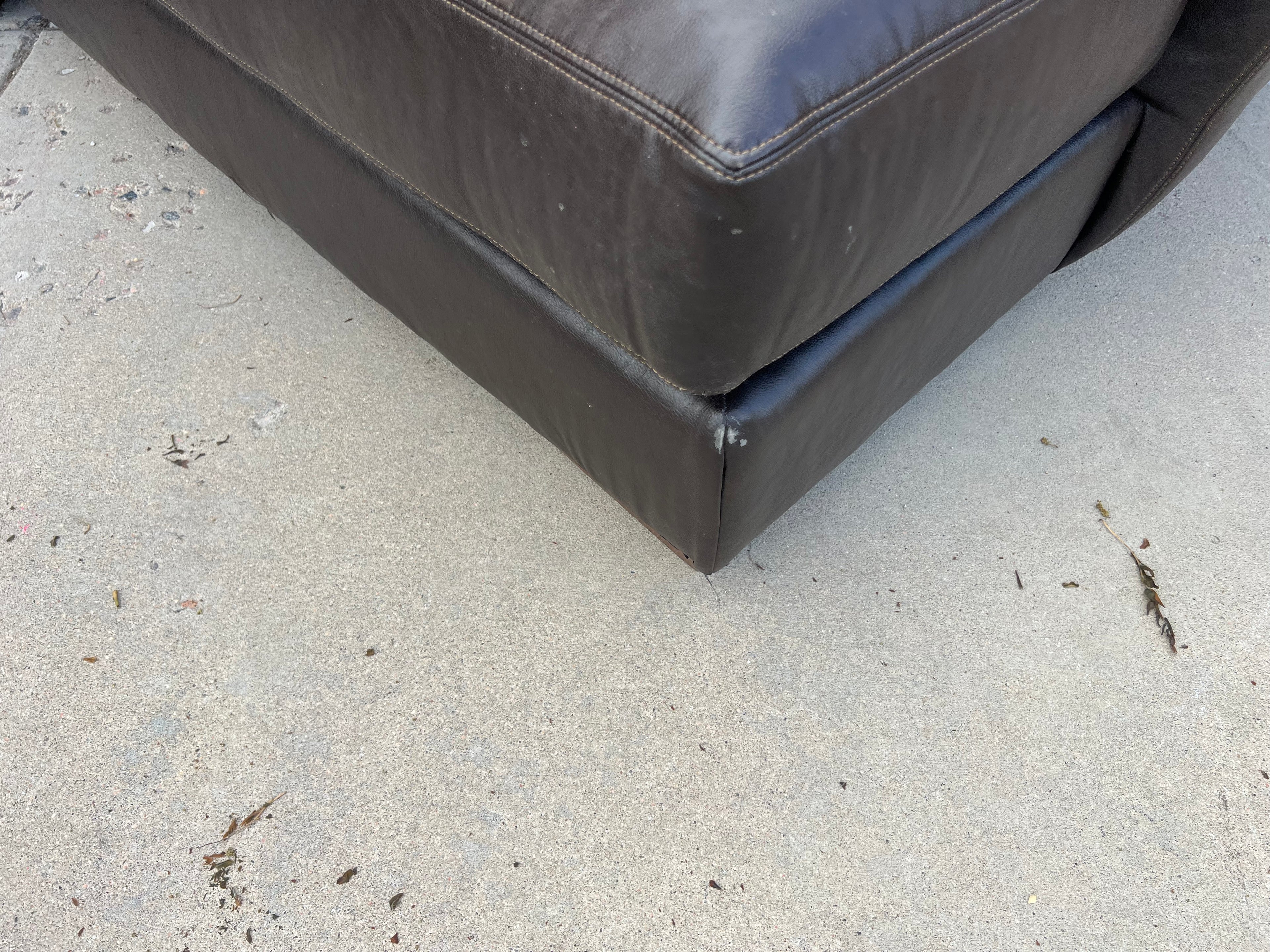 Leather Sectional with Large Lounger