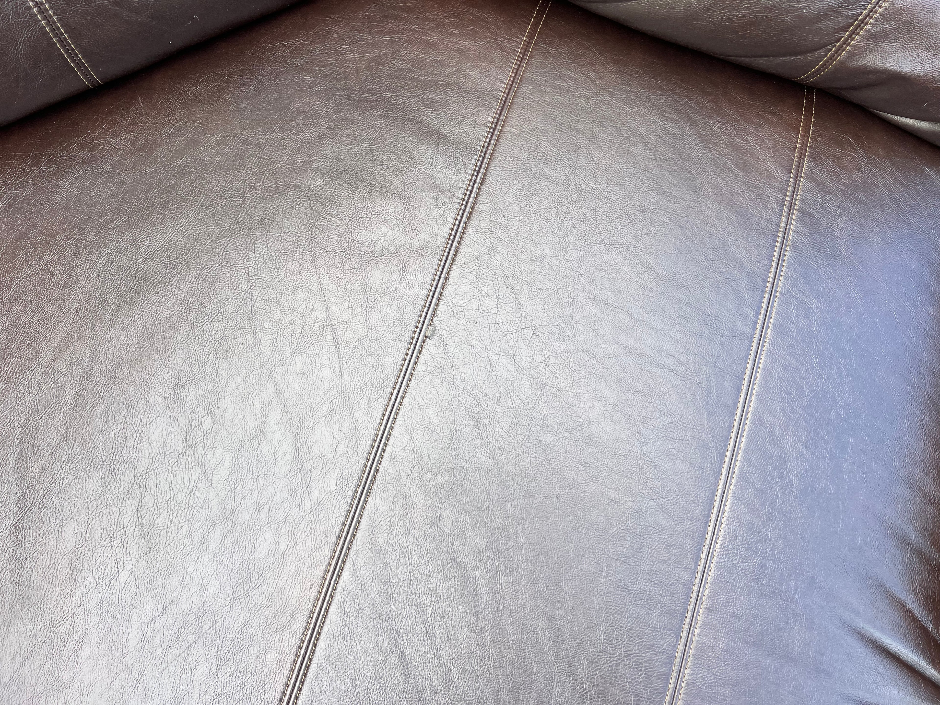 Leather Sectional with Large Lounger