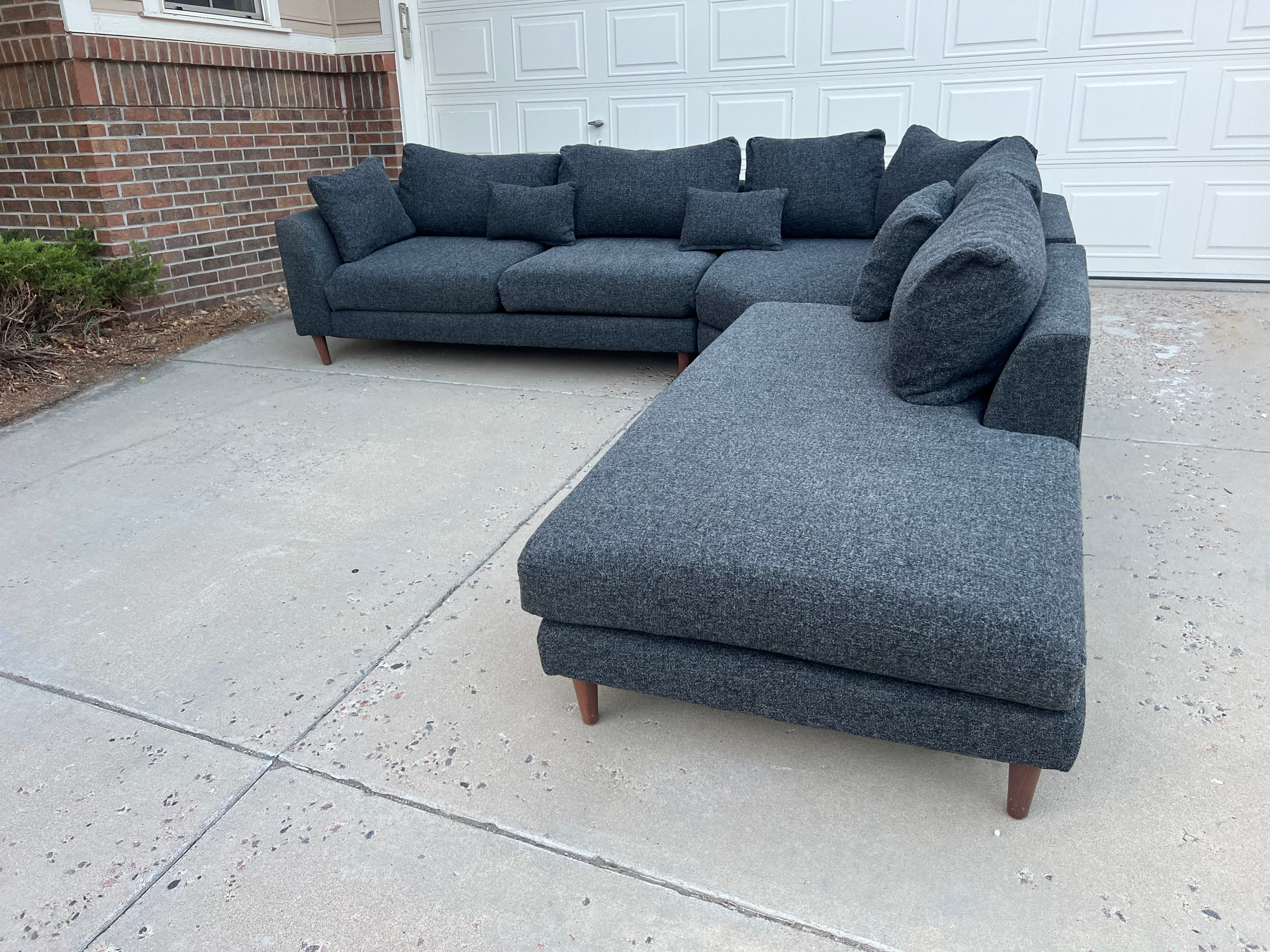 Grey Mid Century Modern Sectional