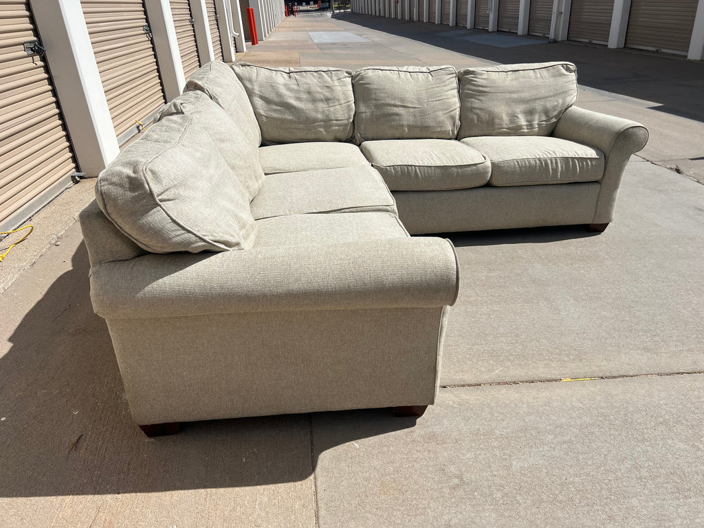 Cream L-Shaped Comfy Sectional