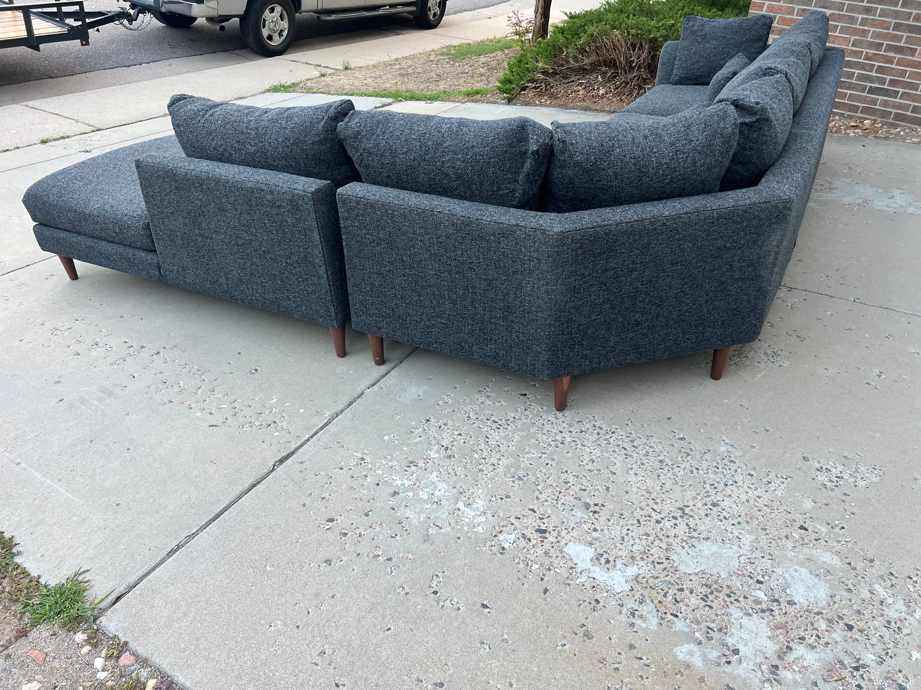 Grey Mid Century Modern Sectional