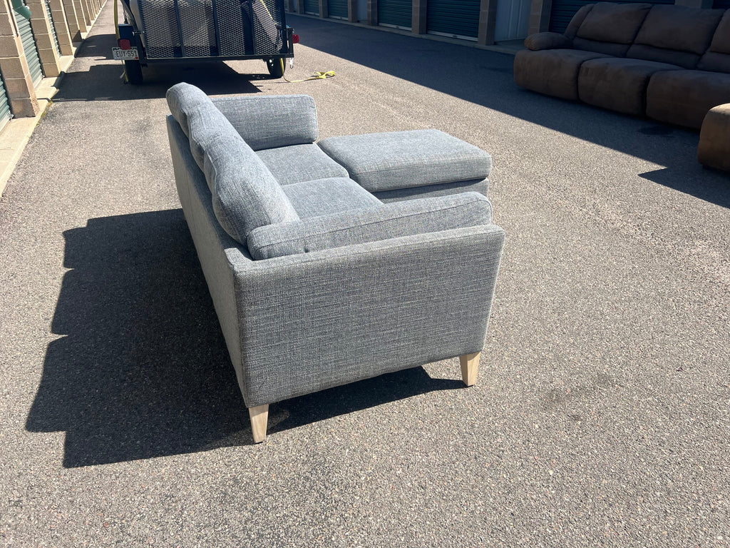 Grey Sectional with Chaise Ottoman