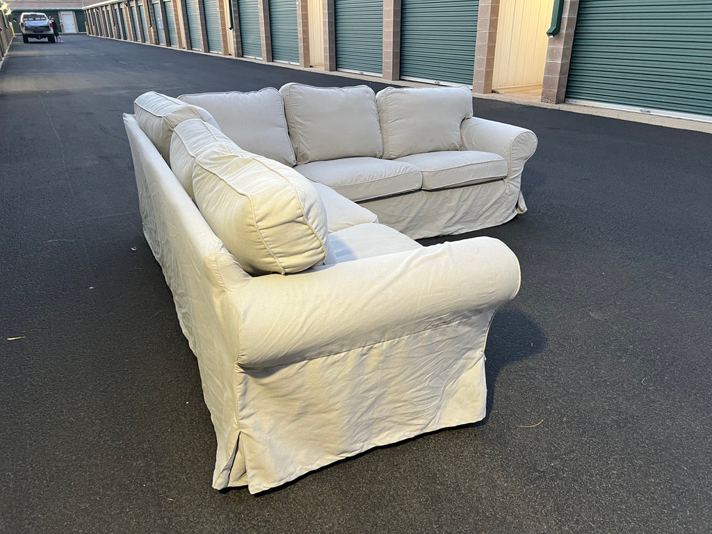 Light Grey L Sectional with Washable Cover