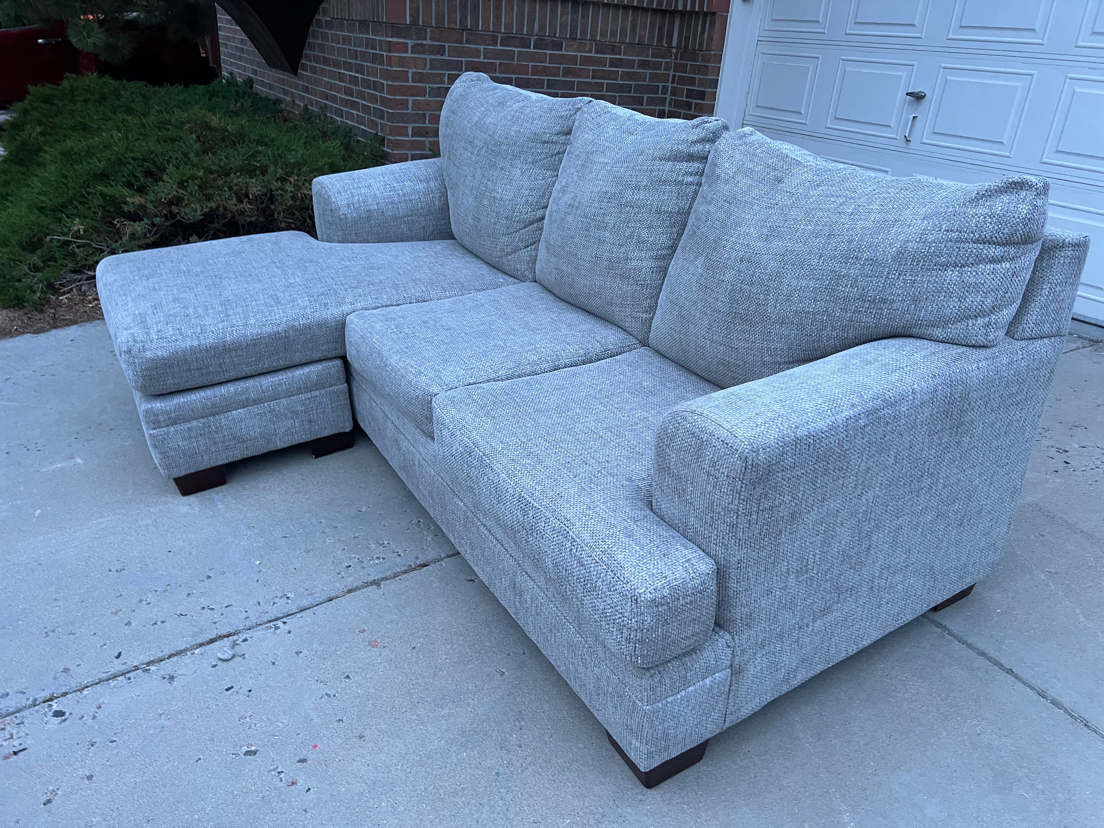 Grey Sectional with Reversible Chaise