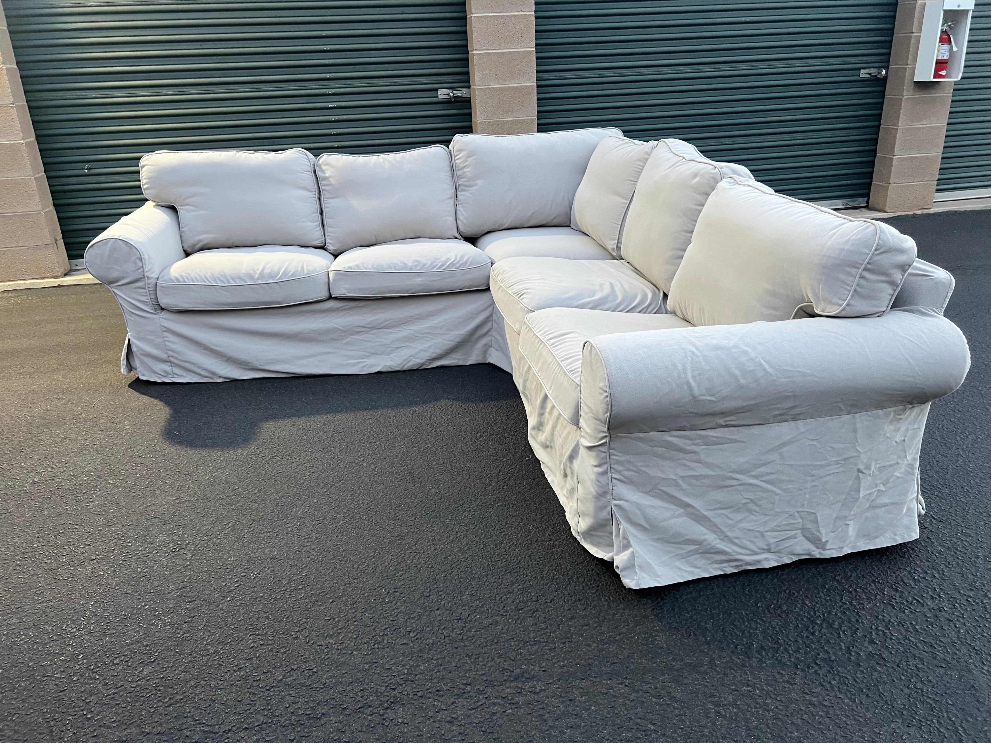 Light Grey L Sectional with Washable Cover