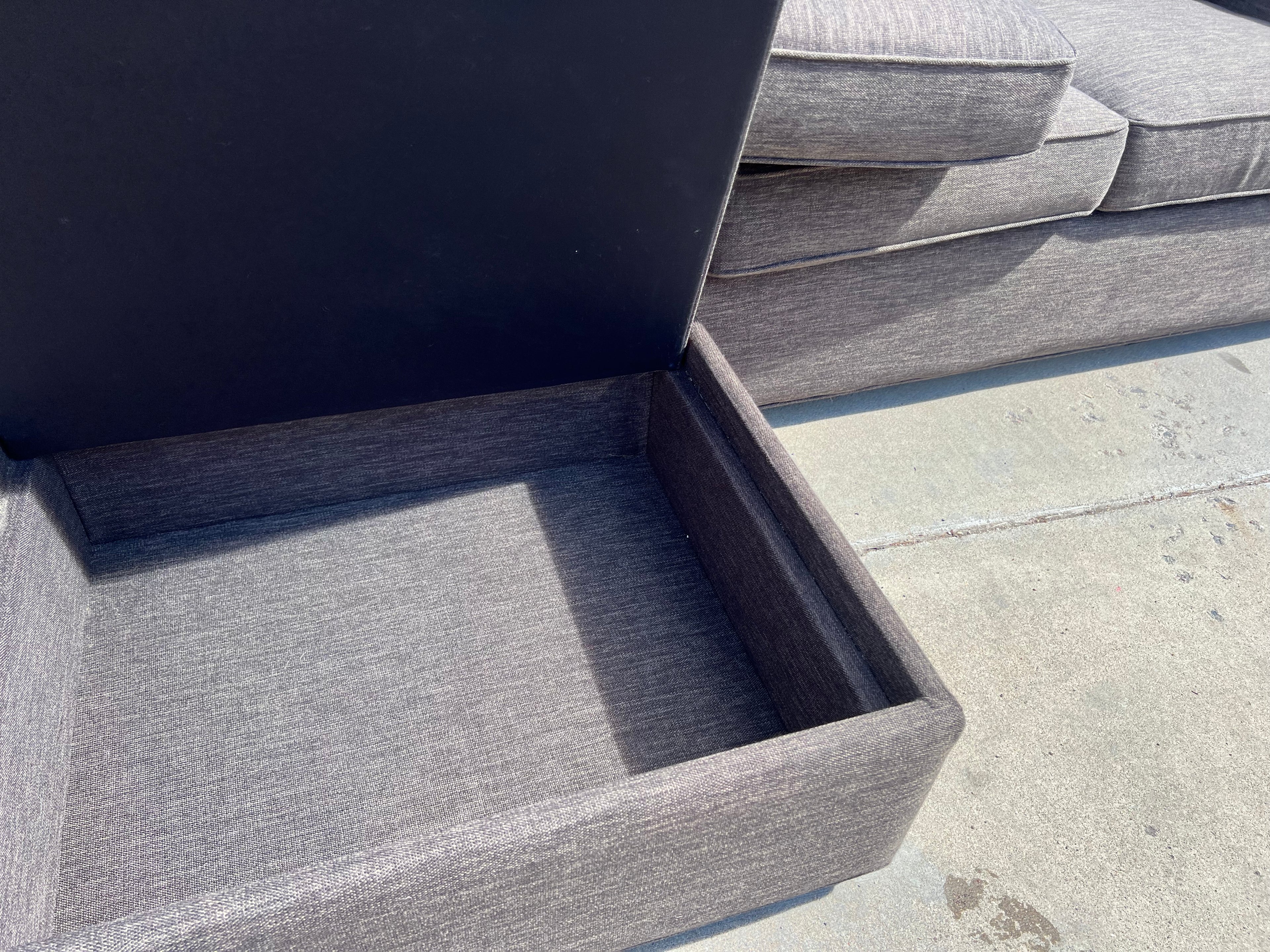 Grey Sectional with Reversible Storage Chaise