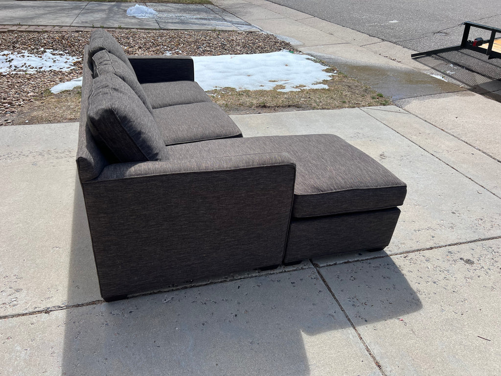 Grey Sectional with Reversible Storage Chaise