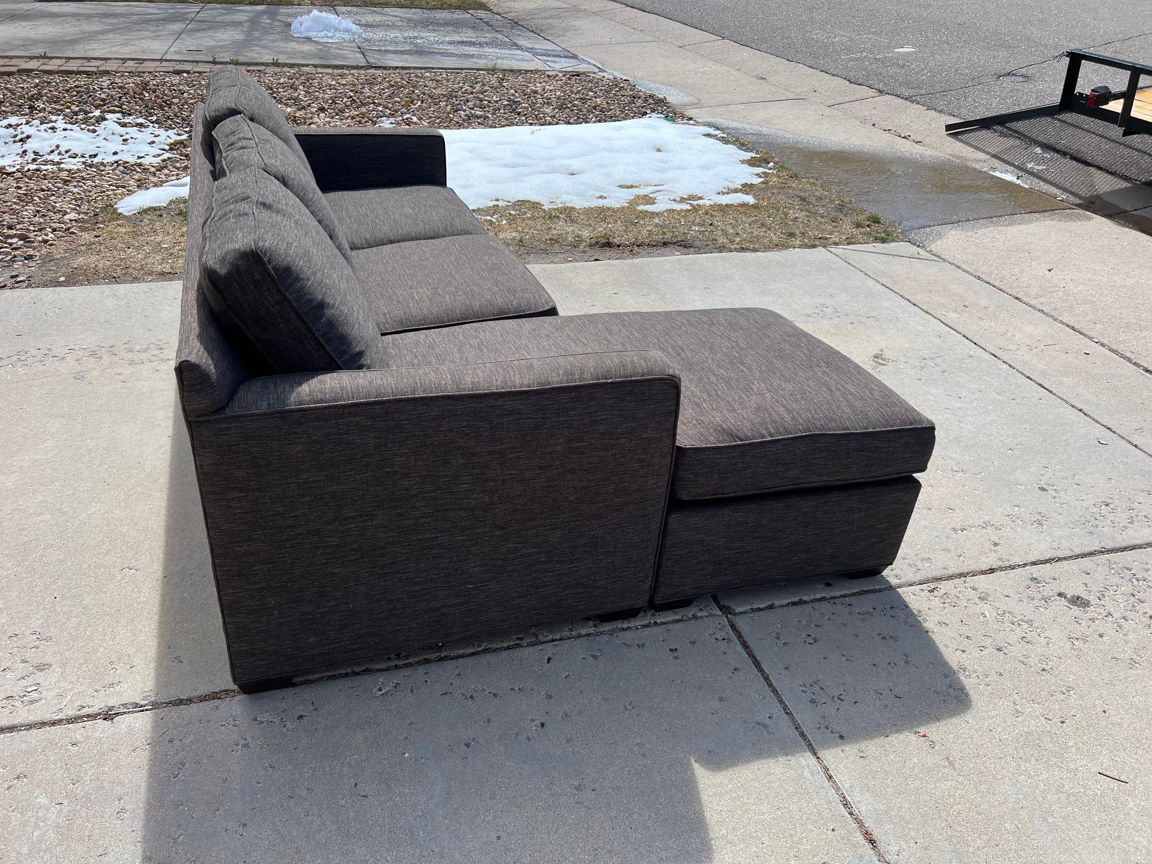 Grey Sectional with Reversible Storage Chaise