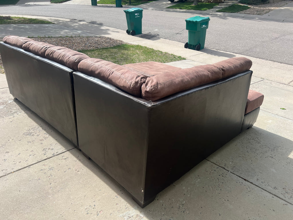 Large Brown Sectional with Ottoman