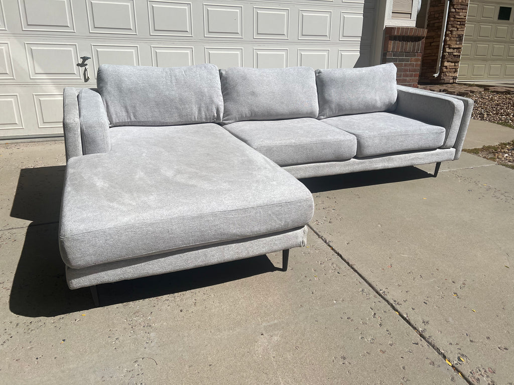 Light Grey Living Spaces Sectional with Chaise