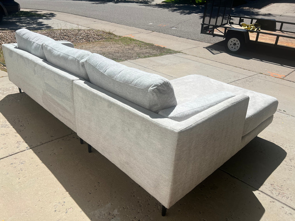 Light Grey Living Spaces Sectional with Chaise