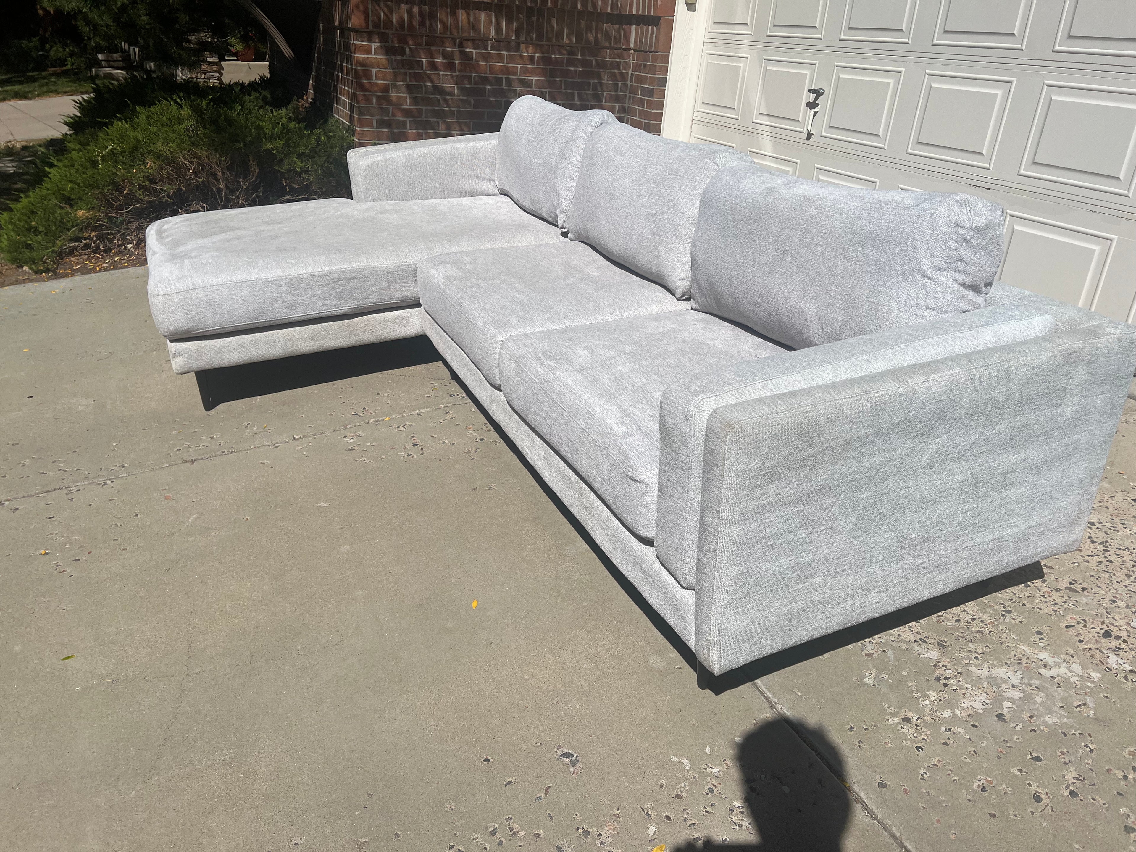 Light Grey Living Spaces Sectional with Chaise
