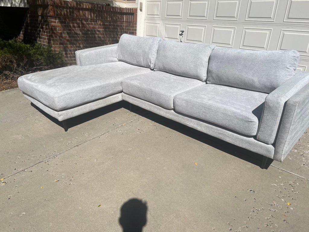 Light Grey Living Spaces Sectional with Chaise