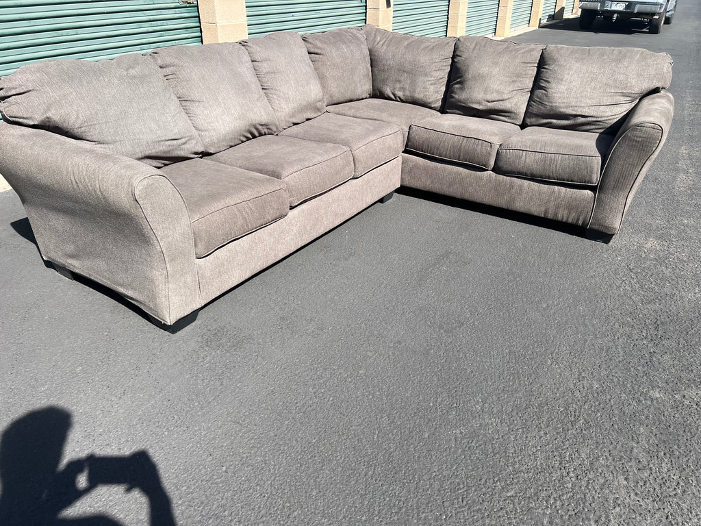 Grey L-Shaped Comfy Sectional