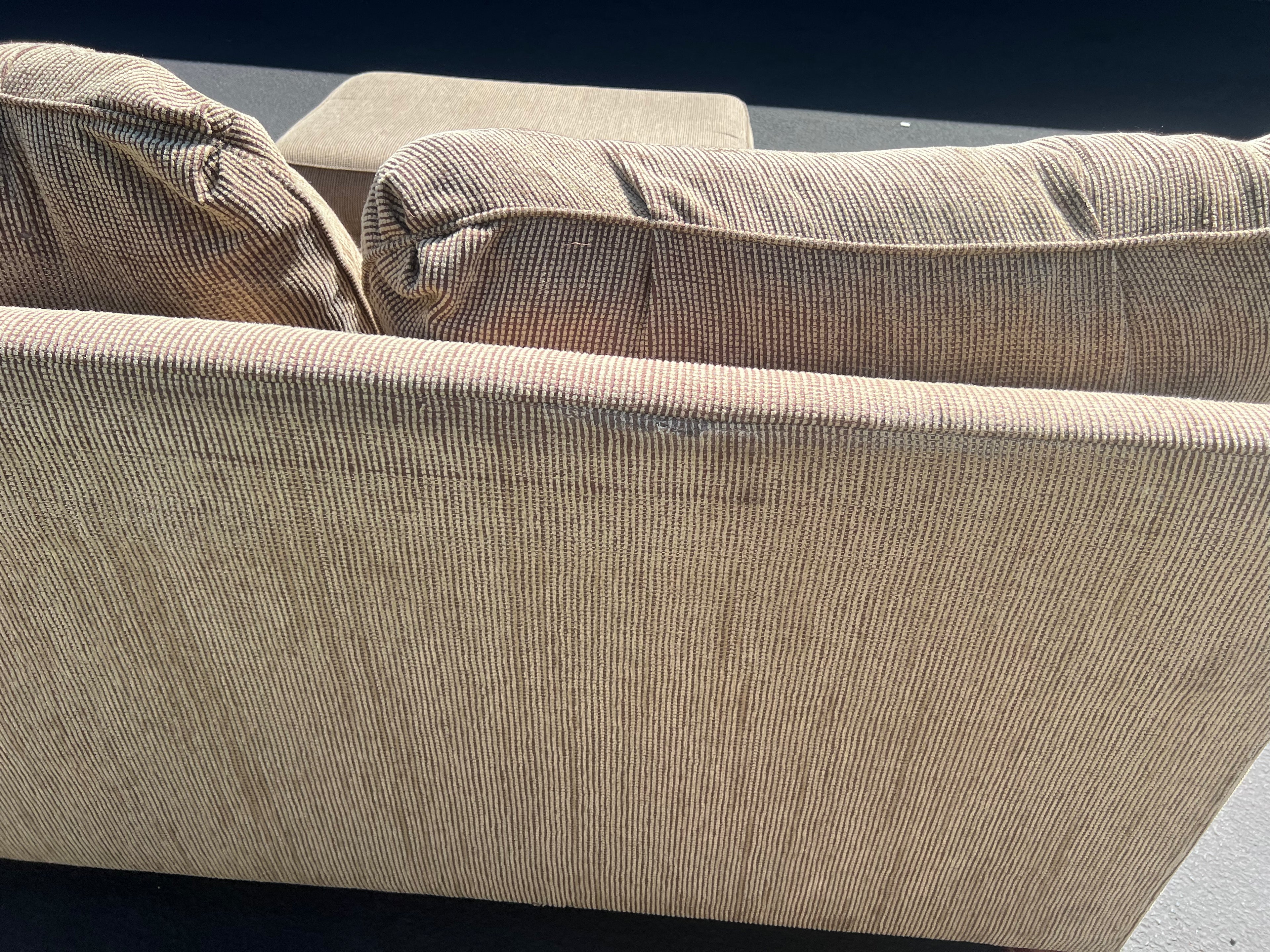 Beige Loveseat with Matching Ottoman