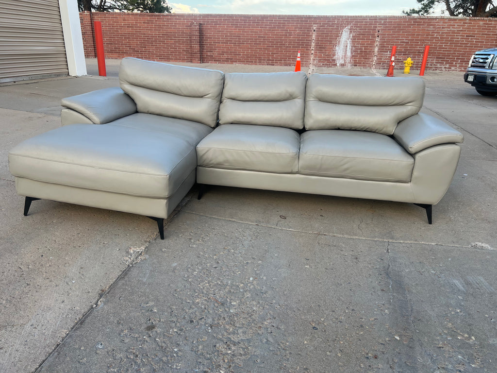 Cream Modern Fake Leather L Sectional