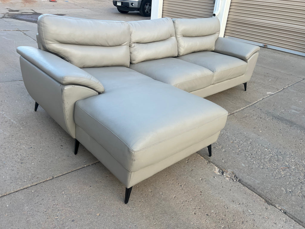 Cream Modern Fake Leather L Sectional