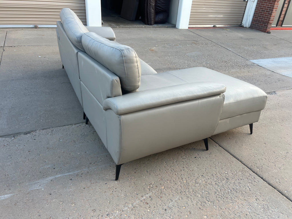 Cream Modern Fake Leather L Sectional