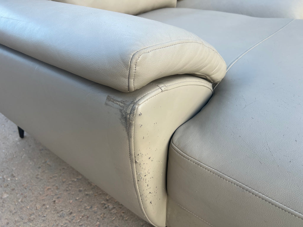 Cream Modern Fake Leather L Sectional