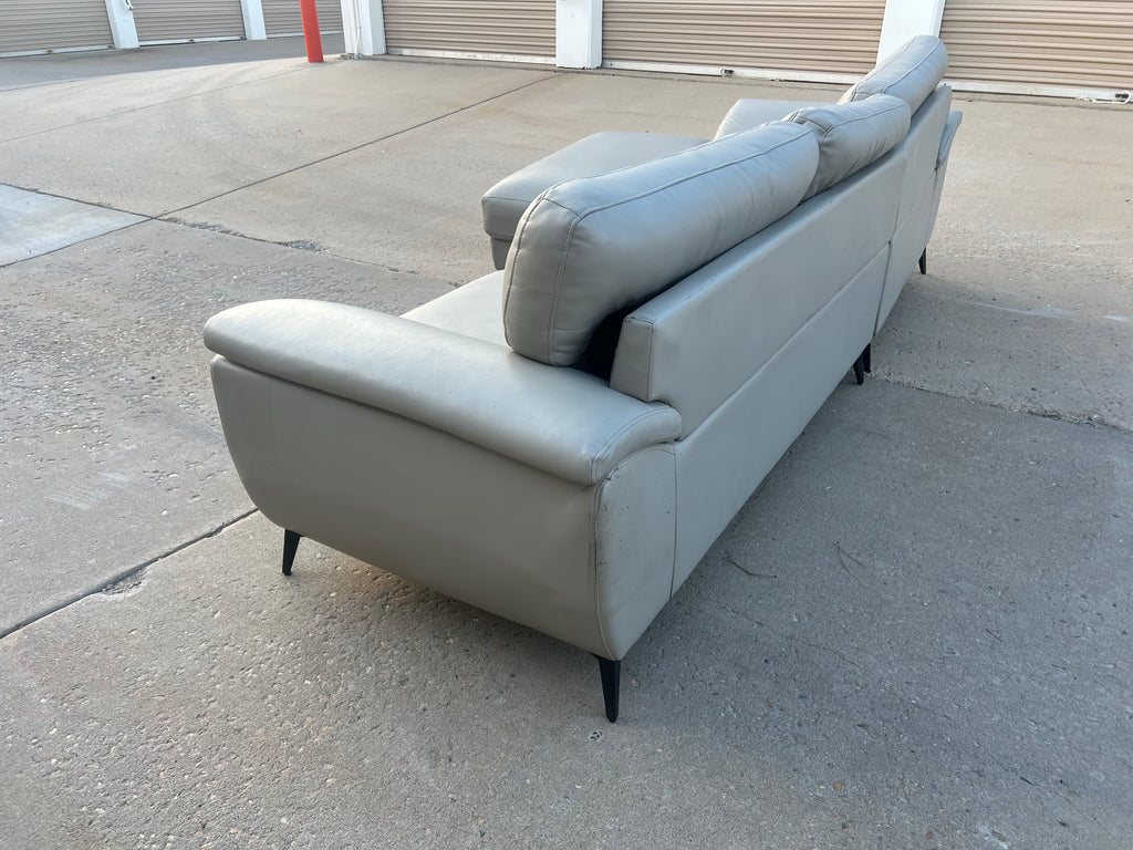 Cream Modern Fake Leather L Sectional
