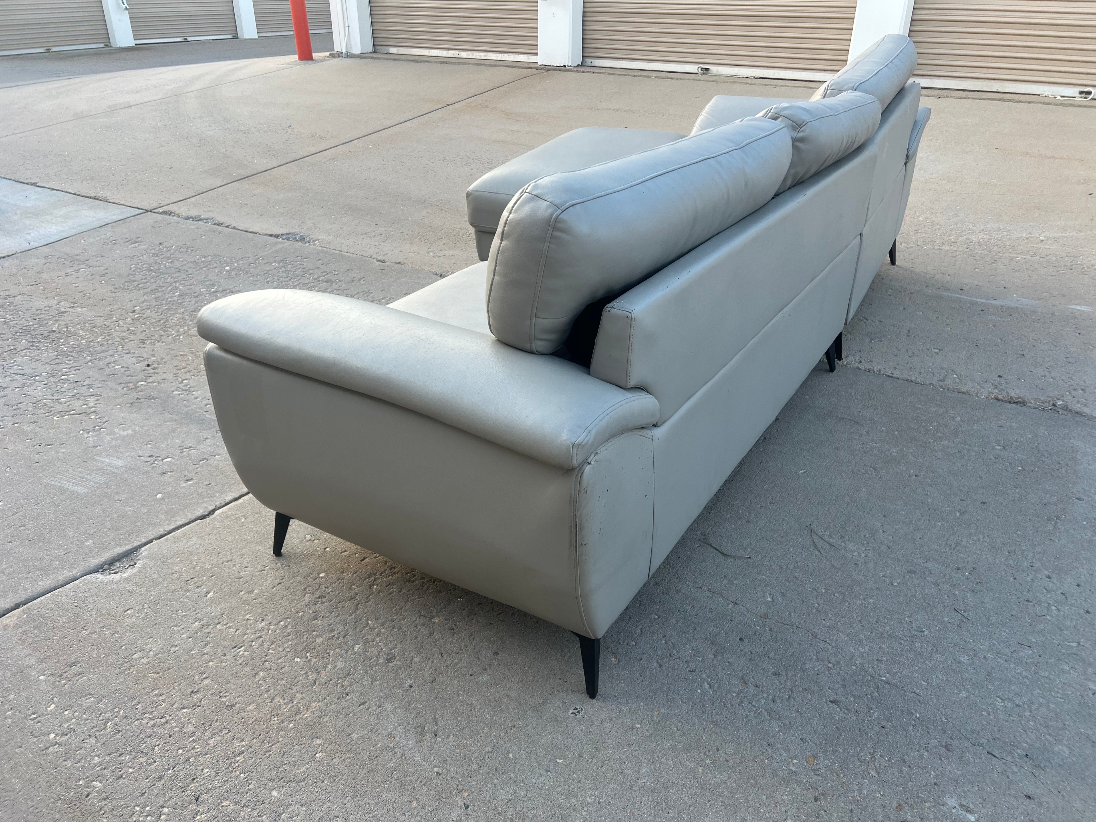 Cream Modern Fake Leather L Sectional