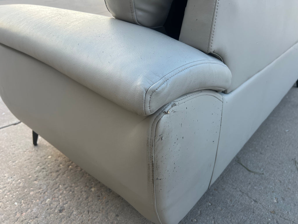 Cream Modern Fake Leather L Sectional