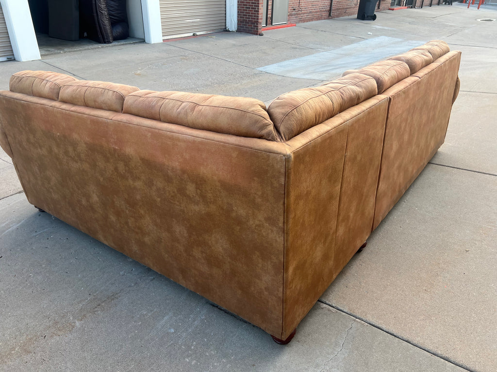 Brown L-Shaped Comfy Sectional
