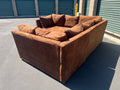 Brown Microsuede Cuddler Sectional