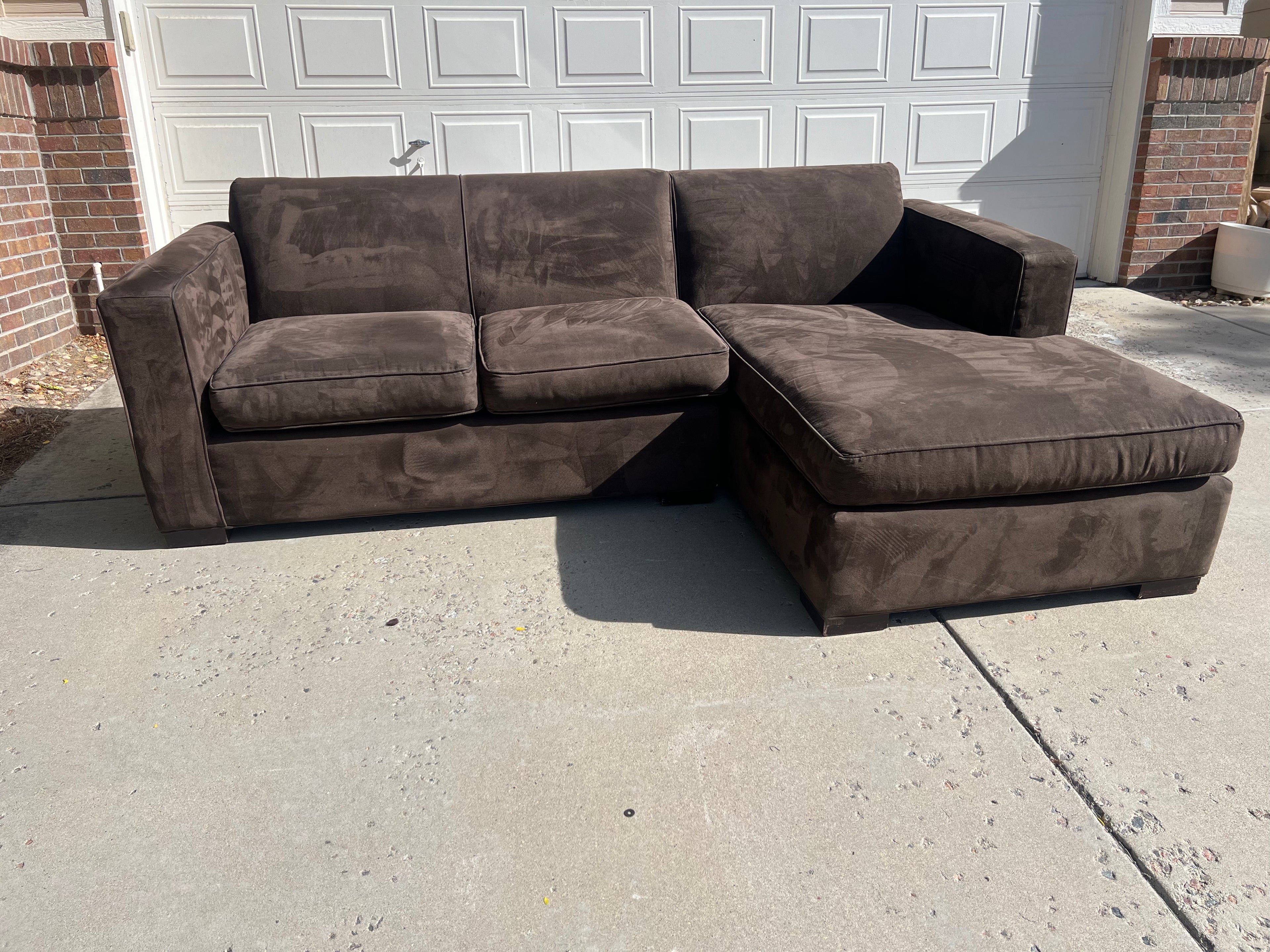 Brown Room & Board Comfy Sectional