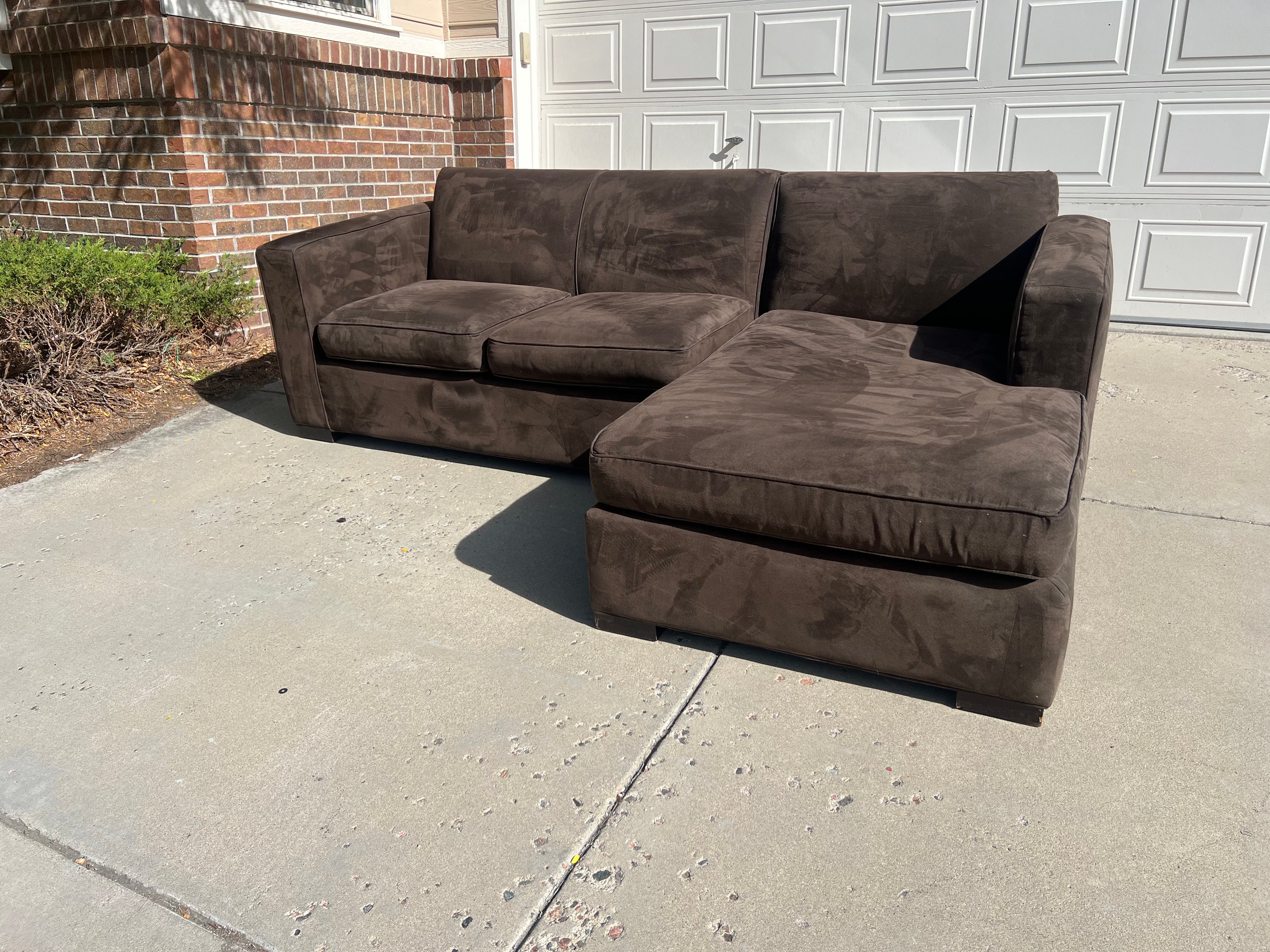 Brown Room & Board Comfy Sectional