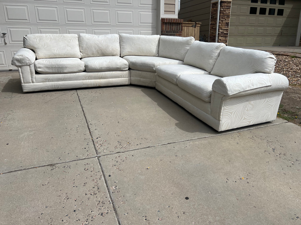 White L Shaped 3-Piece Sectional Well Built