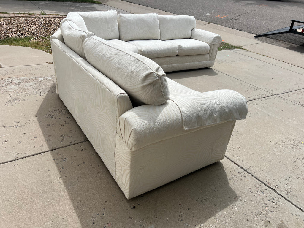 White L Shaped 3-Piece Sectional Well Built