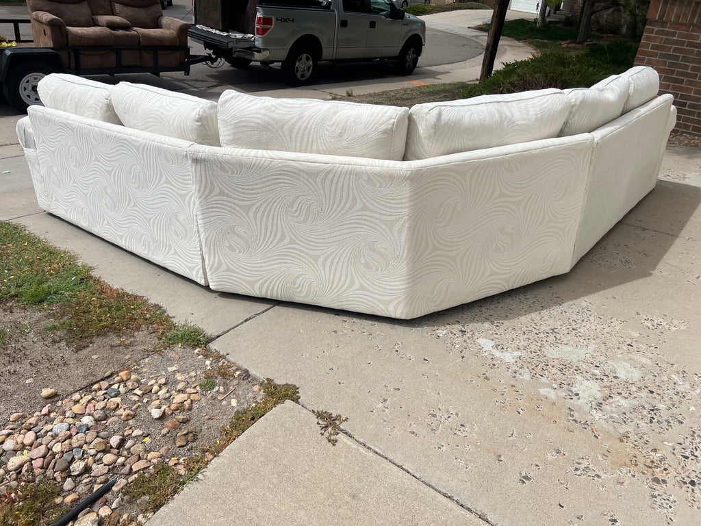White L Shaped 3-Piece Sectional Well Built