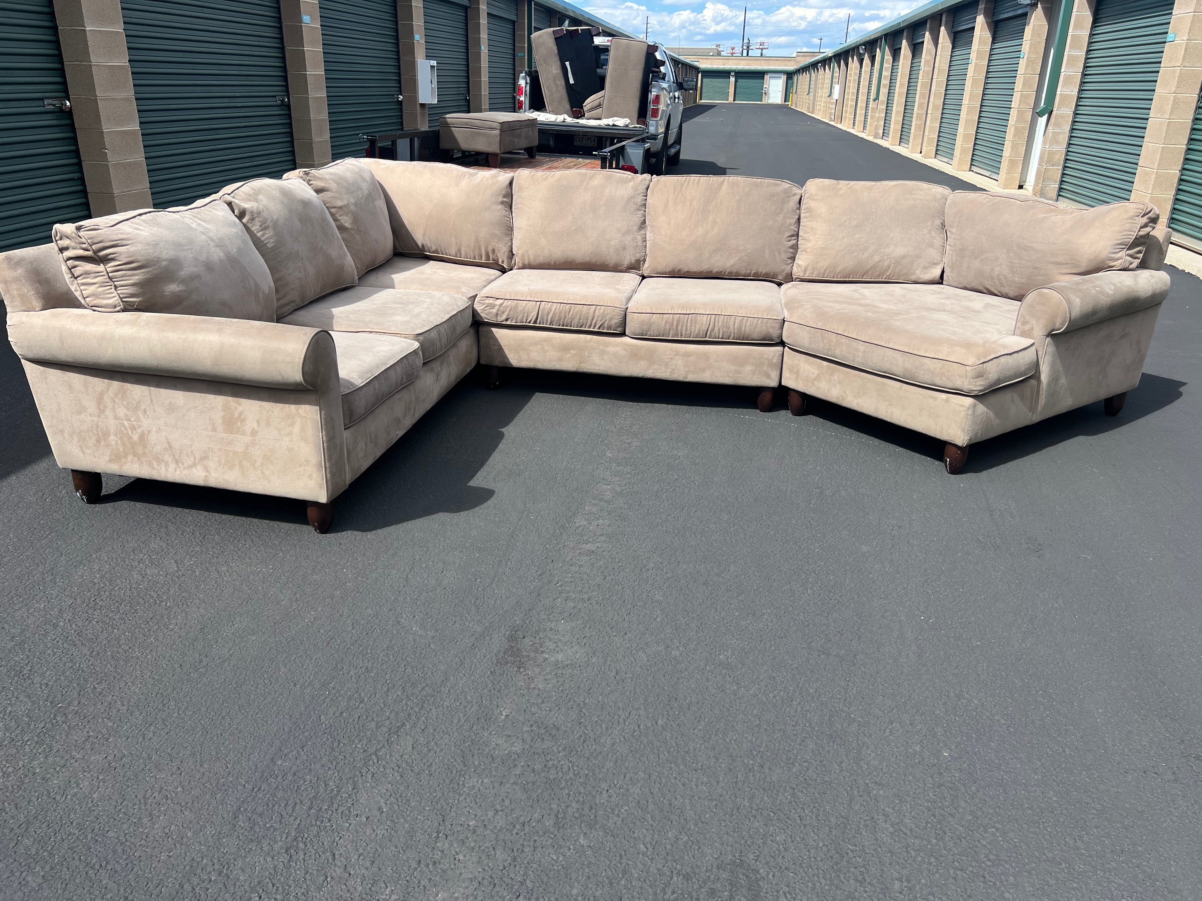 Haverty Furniture Beige Sectional with Cudddler