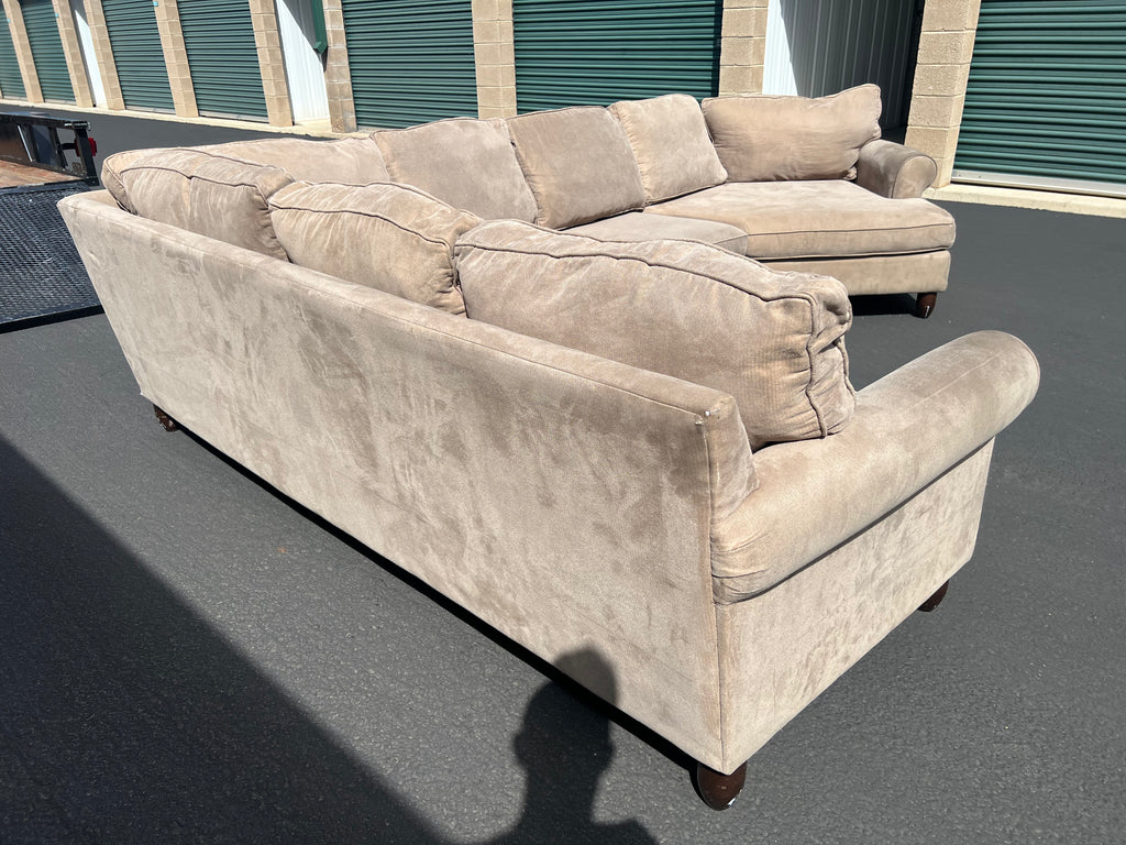 Haverty Furniture Beige Sectional with Cudddler