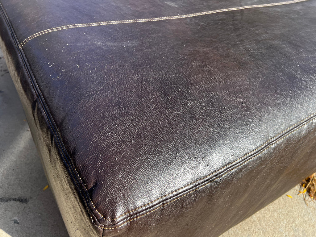 Faux Leather L Shaped Sectional with Ottoman
