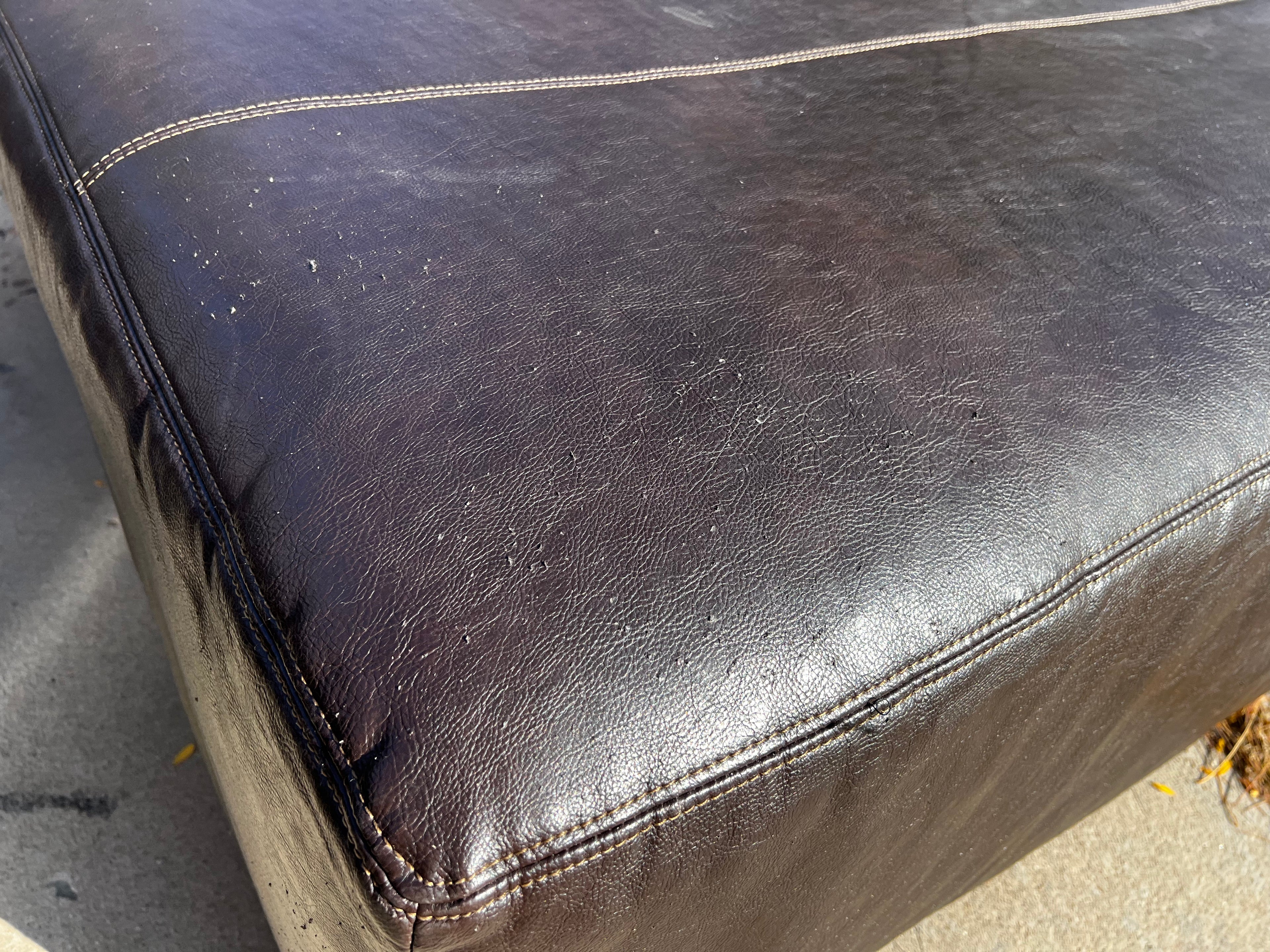 Faux Leather L Shaped Sectional with Ottoman