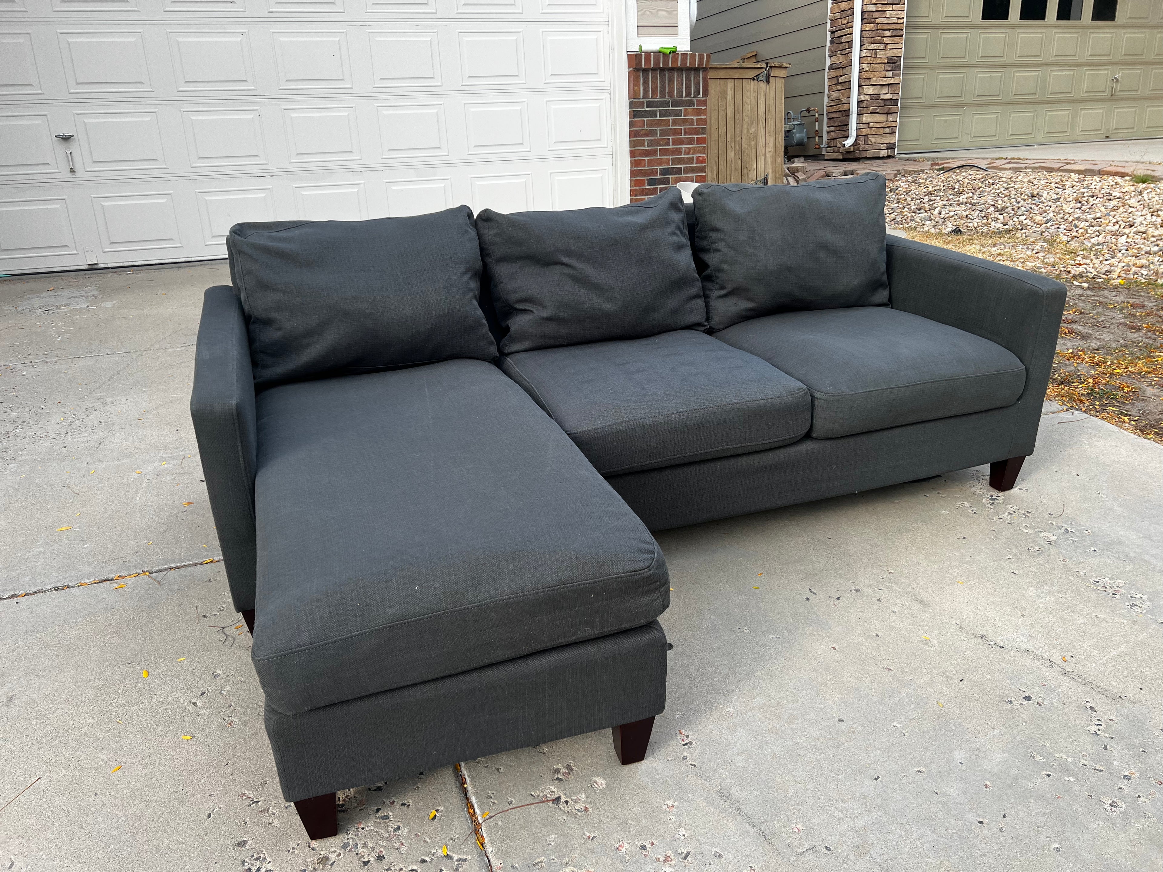 Grey Sectional with reversible Chaise