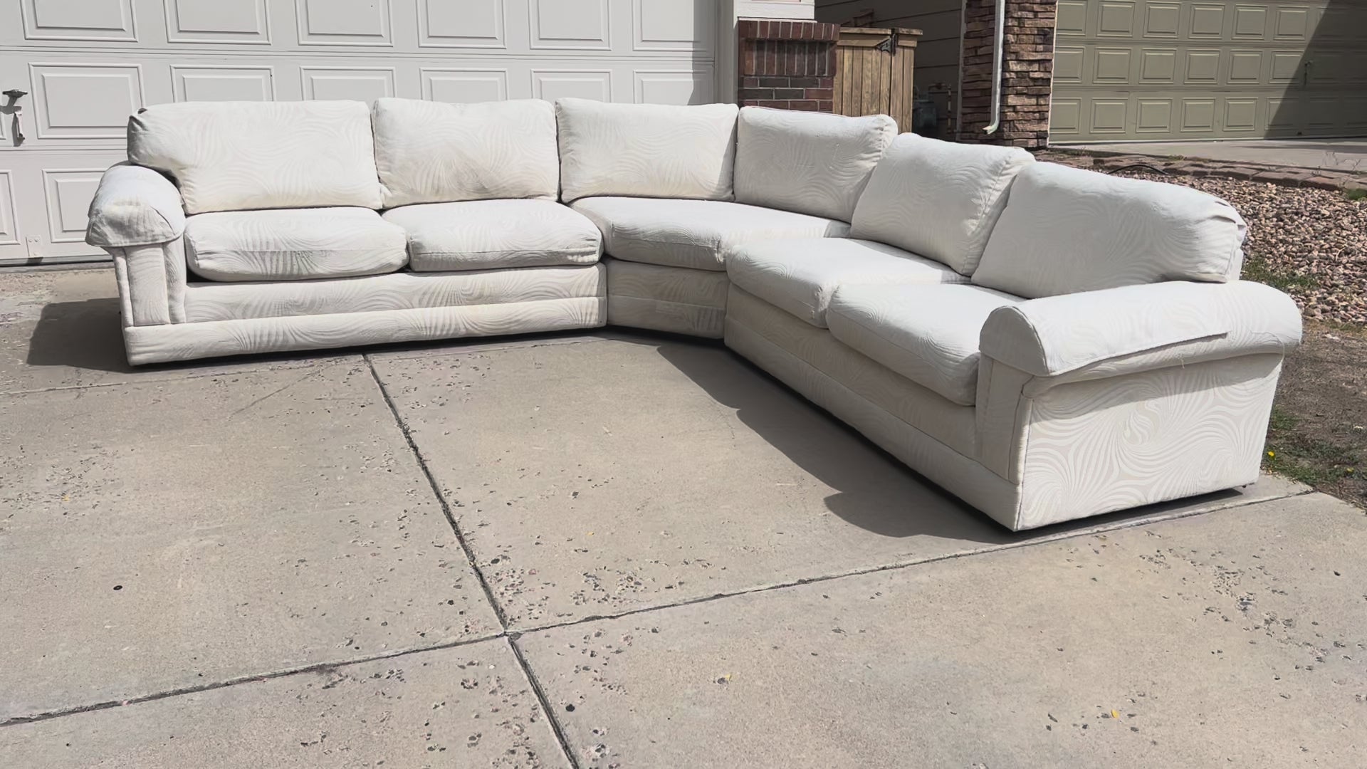 White L Shaped 3-Piece Sectional Well Built