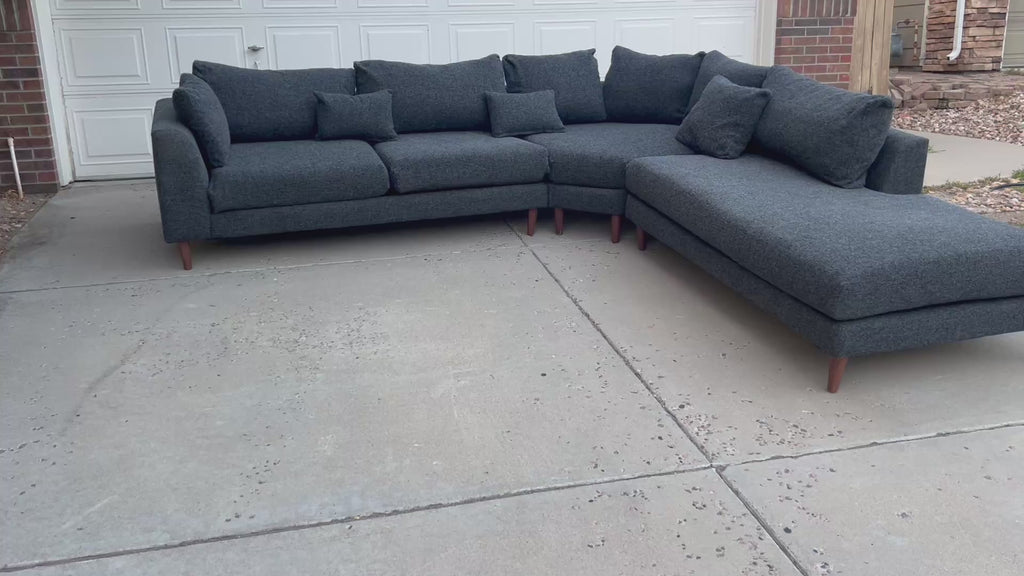Grey Mid Century Modern Sectional
