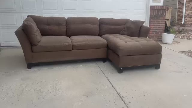 Brown Microfiber Sectional With Chaise