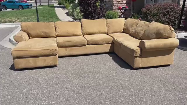 Large Beige U Shaped Sectional Sofa