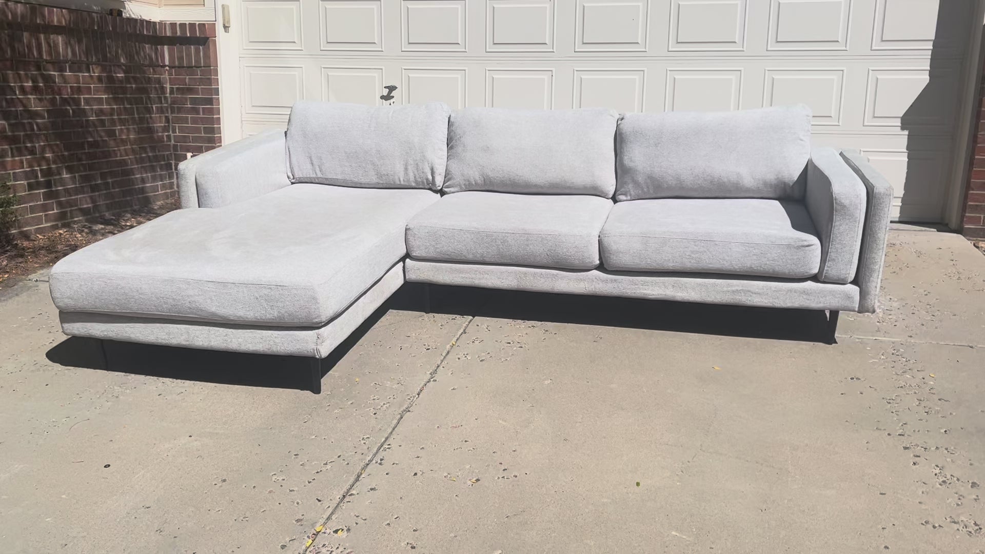 Light Grey Living Spaces Sectional with Chaise