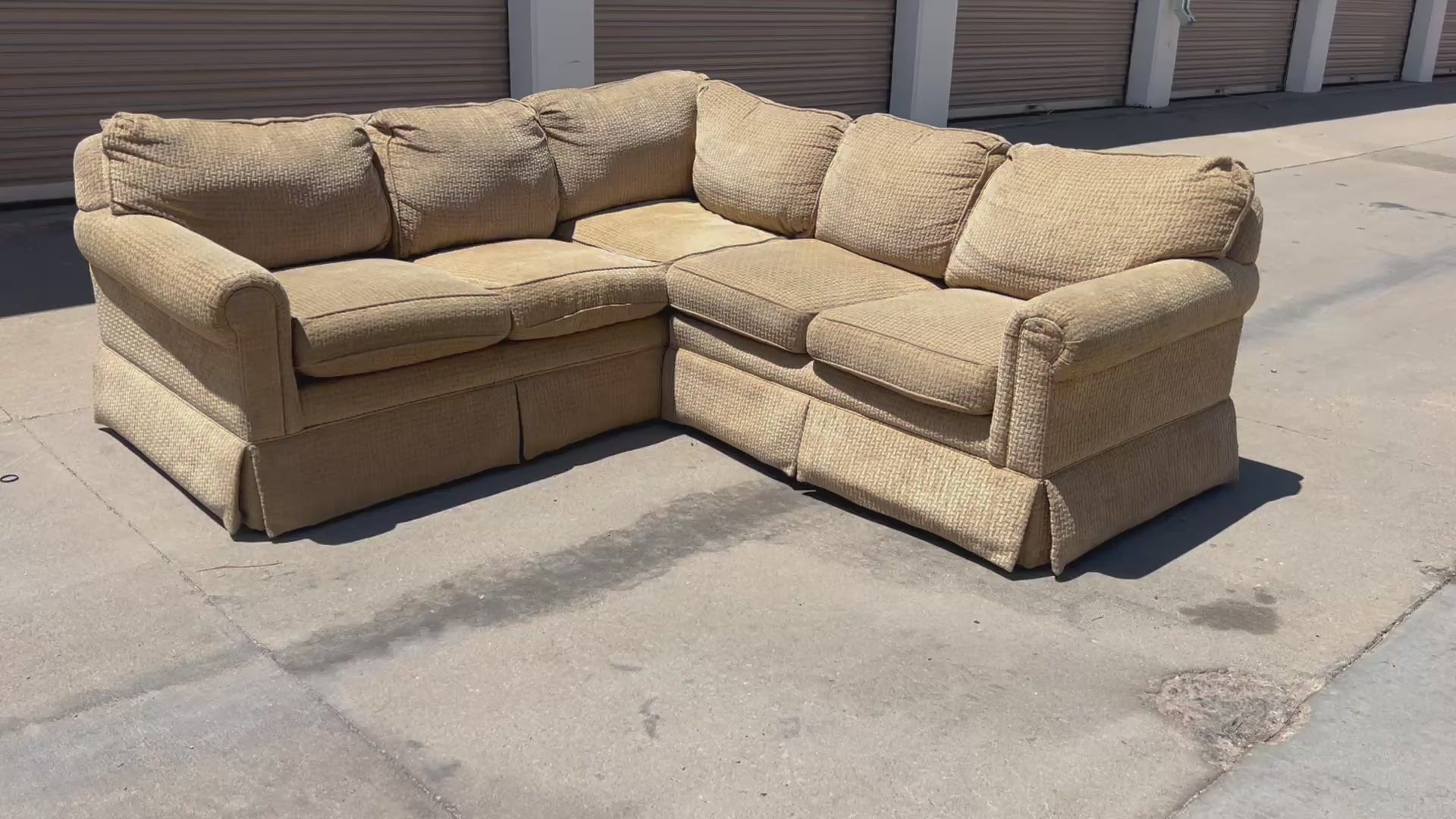Beige Ethan Allen L Sectional