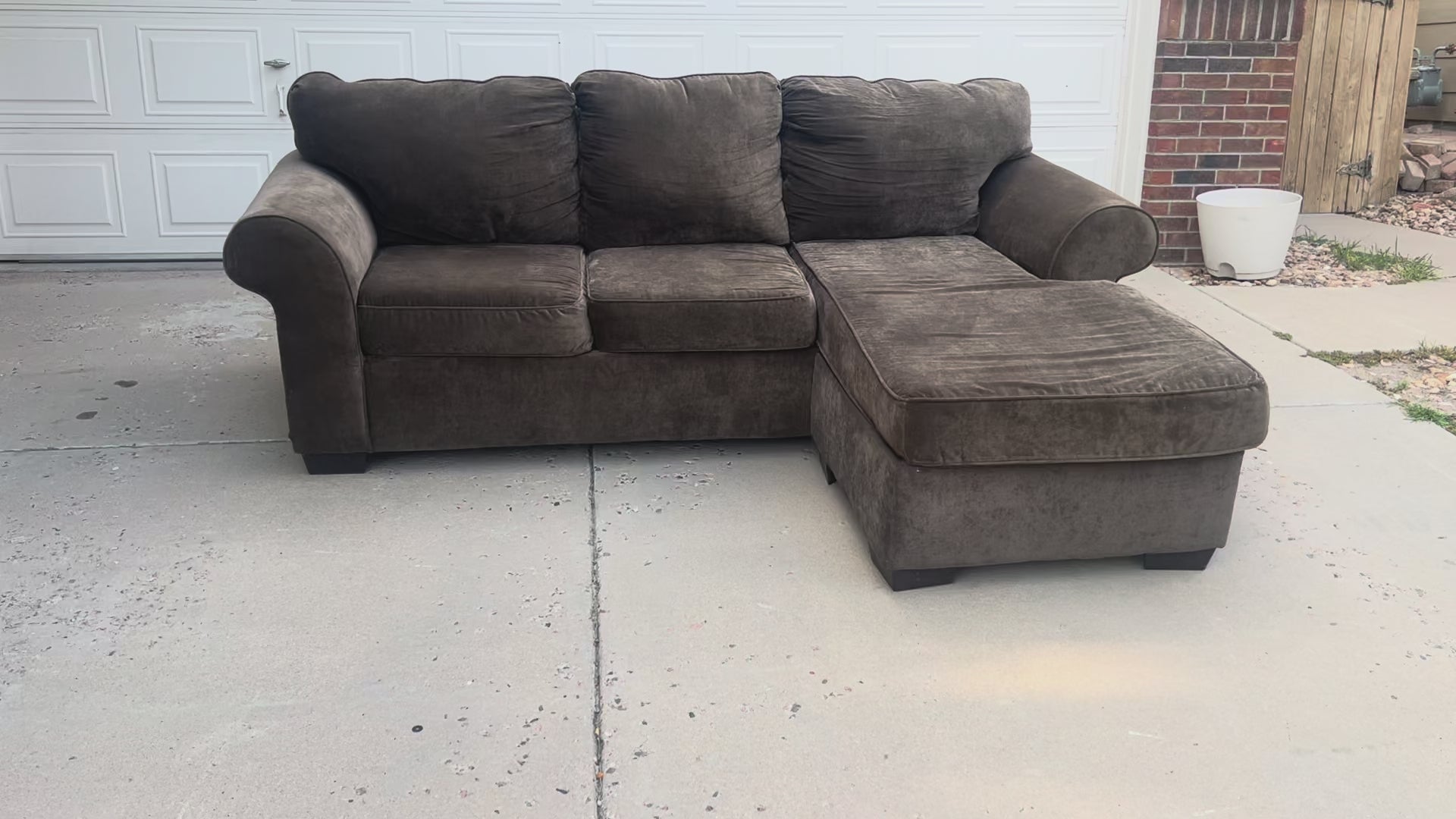 Grey Sectional with Reversible Chaise