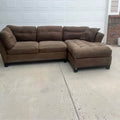 Brown Microfiber Sectional With Chaise